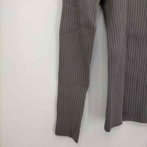 カデュネ CADUNE 22AW 2wayリブニット カットソー 長袖 スクエアネック Vネック プルオーバー レディース 38