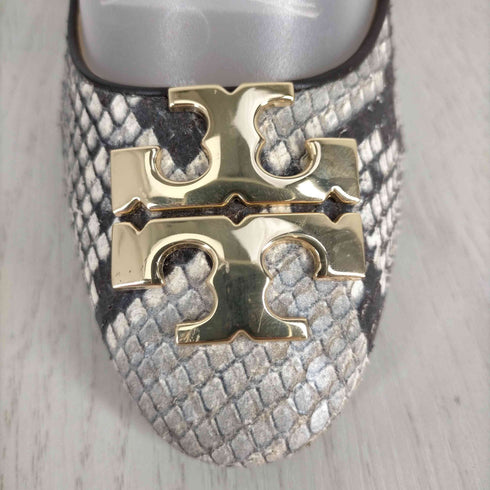 トリーバーチ TORY BURCH パイソン柄ロゴプレートヒールパンプス レディース 6M