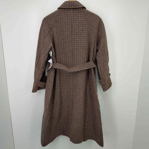 ユナイテッドアローズグリーンレーベルリラクシング UNITED ARROWS green label relaxing SC バルマカンロングコート ステンカラーコート ベルト 千鳥格子 レディース 34