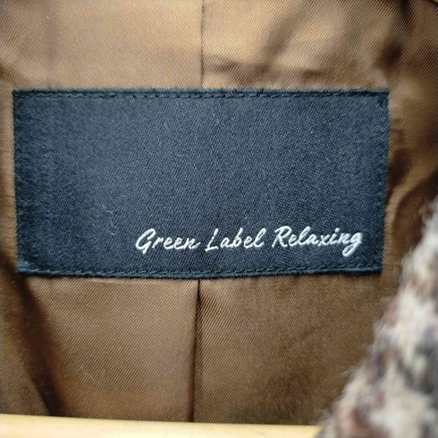 ユナイテッドアローズグリーンレーベルリラクシング UNITED ARROWS green label relaxing SC バルマカンロングコート ステンカラーコート ベルト 千鳥格子 レディース 34