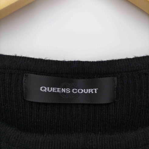 クイーンズコート QUEENS COURT 2連ミニパール 釦 ロングカーディガン アンサンブル レディース JPN:2