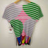 プリーツプリーズイッセイミヤケ PLEATS PLEASE ISSEY MIYAKE 2007 FRINGE GIMMIC HOUSE 家 立体 カットソー 半袖 ボーダー フリンジ レディース 3