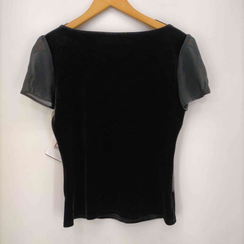 フォクシーニューヨーク FOXEY NEWYORK リボンデザイン ベロア S/S ブラウス レディース 40