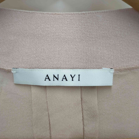 アナイ ANAYI 21SS シルクデシンロングニットカーディガン シルク 切替 レディース 38