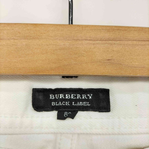 バーバリーブラックレーベル BURBERRY BLACK LABEL ロゴ刺繍 ホワイト ストレート デニム パンツ メンズ 82