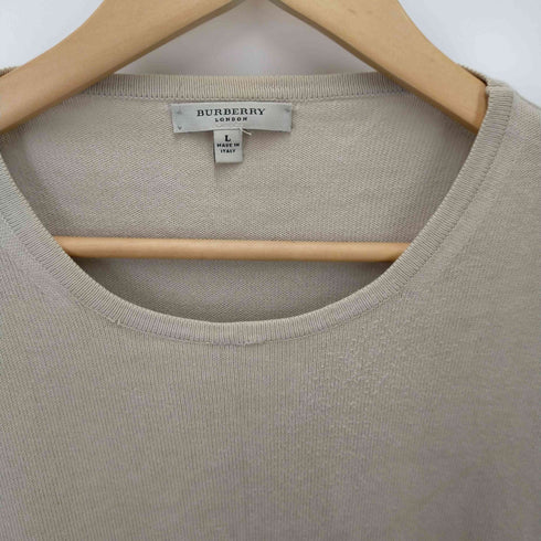 バーバリーロンドン BURBERRY LONDON Uネック プルオーバー 長袖 ノバチェック エルボーパッチ メンズ JPN:L