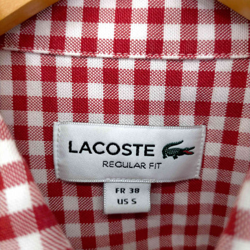 ラコステ LACOSTE ワッペン ギンガムチェックBDシャツ 長袖 メンズ 38