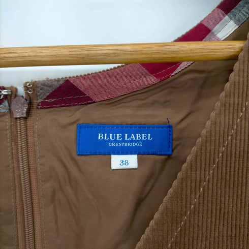 ブルーレーベルクレストブリッジ BLUE LABEL CRESTBRIDGE ノースリーブワンピース コーデュロイ レディース 38