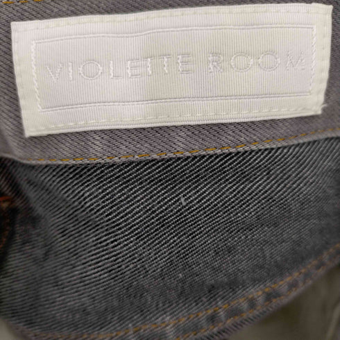 ヴィオレットルーム violette room カットオフフレアブーツカットデニムパンツ ジーンズ ジップフライ フリンジ レディース