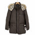 バーバリーブラックレーベル BURBERRY BLACK LABEL 裏地ノバチェック ダウンジャケット ファーフード メンズ JPN:L