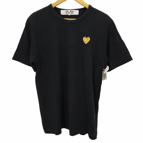 プレイコムデギャルソン PLAY COMME des GARCONS ゴールド ハート ワッペン クルーネック Tシャツ メンズ JPN:XL