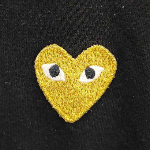 プレイコムデギャルソン PLAY COMME des GARCONS ゴールド ハート ワッペン クルーネック Tシャツ メンズ JPN:XL