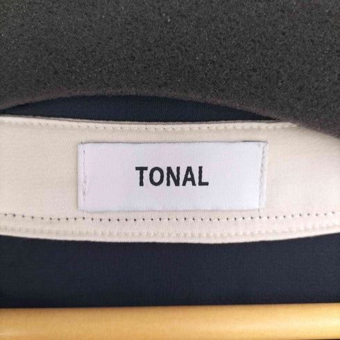 トナル TONAL バイカラー S/S サテン ワンピース レディース JPN:36