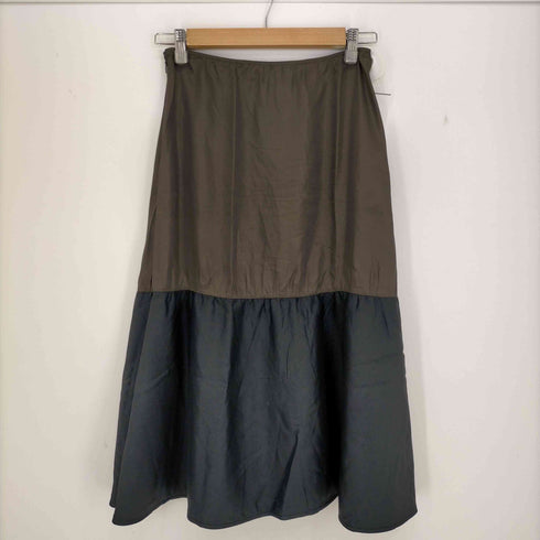 マルニ MARNI シルク混 バイカラーフレアスカート レディース 36