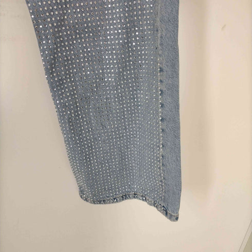 ザラ ZARA RHINESTONE TRF WIDE LEG JEANS レディース 40