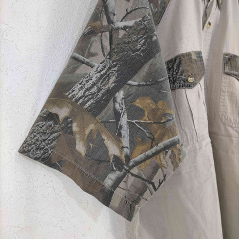 レッドヘッド RED HEAD リアルツリーカモ 切替 コットンリップストップ S/S シャツ メンズ import:L