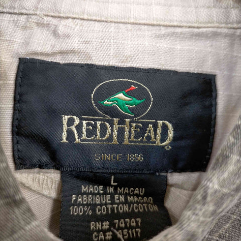 レッドヘッド RED HEAD リアルツリーカモ 切替 コットンリップストップ S/S シャツ メンズ import:L