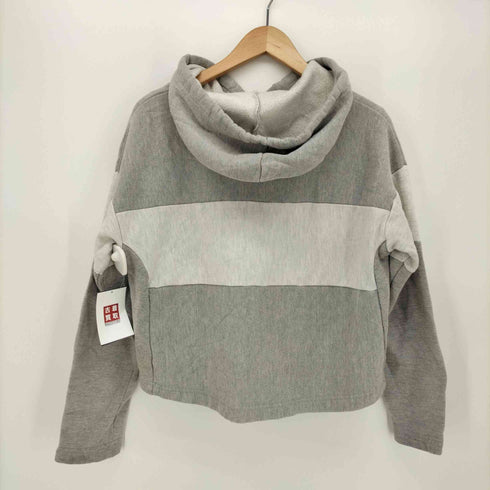チャンピオン Champion 復刻 単色タグ プリント プルオーバー フーディ 短丈 レディース import:S