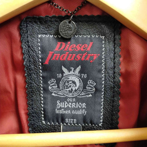 ディーゼル DIESEL キルティング切替レザージャケット メンズ S