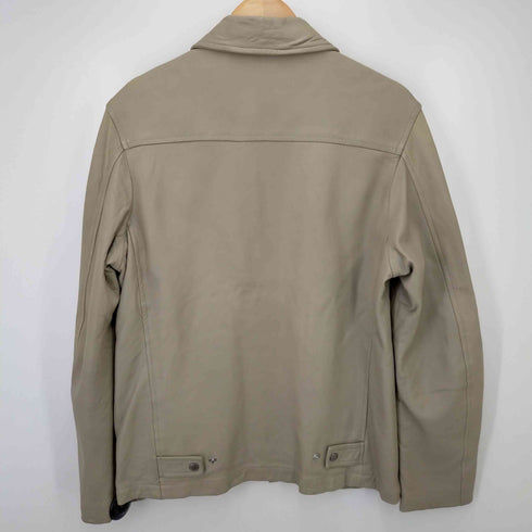 バーバリーブラックレーベル BURBERRY BLACK LABEL 裏地ノバチェック柄シングルレザージャケット メンズ L
