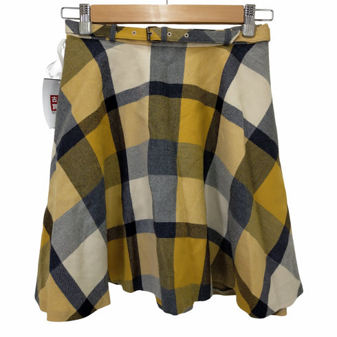 ブルーレーベルクレストブリッジ BLUE LABEL CRESTBRIDGE フレアスカート ミニ チェック ベルト付き レディース 38