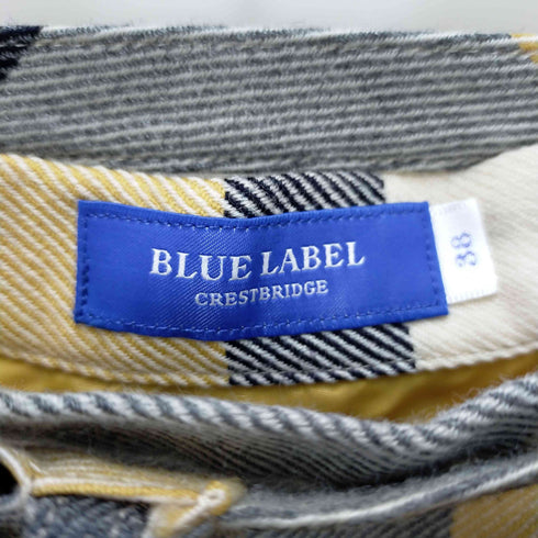 ブルーレーベルクレストブリッジ BLUE LABEL CRESTBRIDGE フレアスカート ミニ チェック ベルト付き レディース 38