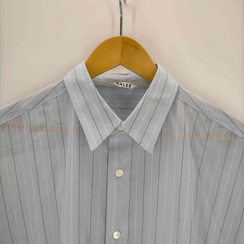 オーラリー AURALEE HARD TWIST FINX ORGANDY STRIPE SHIRT メンズ JPN:4