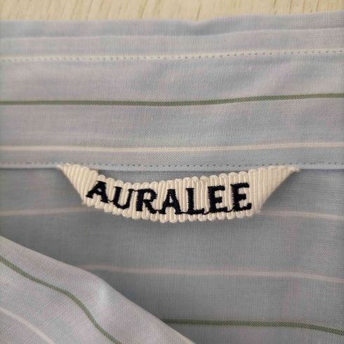 オーラリー AURALEE HARD TWIST FINX ORGANDY STRIPE SHIRT メンズ JPN:4