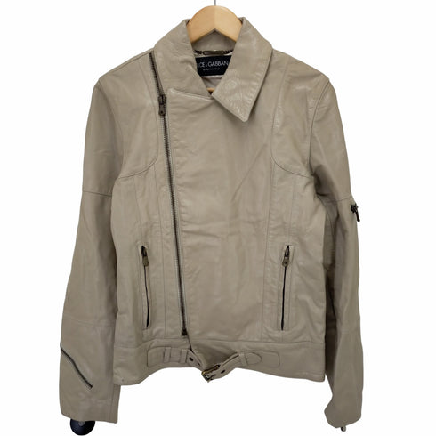 ドルチェアンドガッバーナ DOLCE&GABBANA ダブルレザージャケット メンズ 44