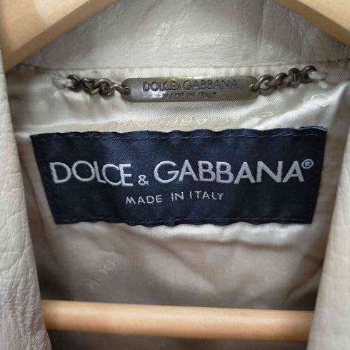 ドルチェアンドガッバーナ DOLCE&GABBANA ダブルレザージャケット メンズ 44