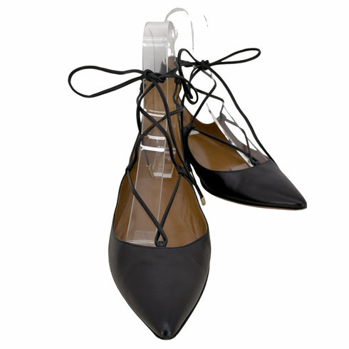 アクアズーラ AQUAZZURA レースアップ レザーパンプス レディース JPN:23.5