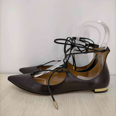 アクアズーラ AQUAZZURA レースアップ レザーパンプス レディース JPN:23.5