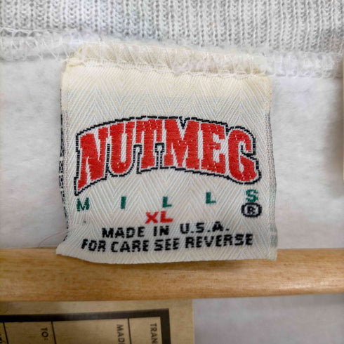 ナツメグ NUTMEG USA製 90s 霜降りフロントプリントクルーネックスウェット メンズ JPN:XL