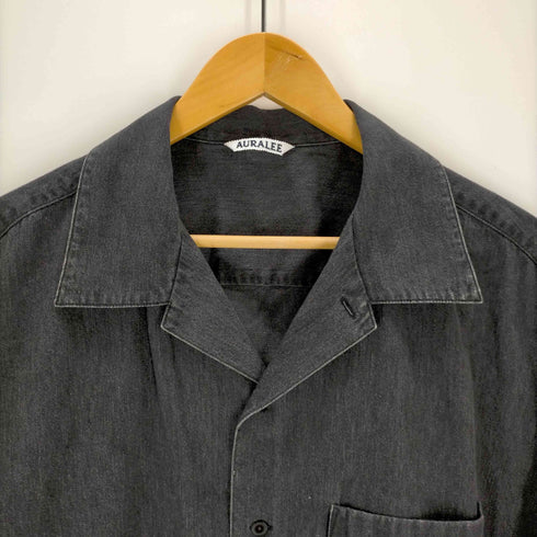 オーラリー AURALEE SELVEDGE SUPER LIGHT DENIM HALF SLEEVED SHIRT メンズ JPN:4