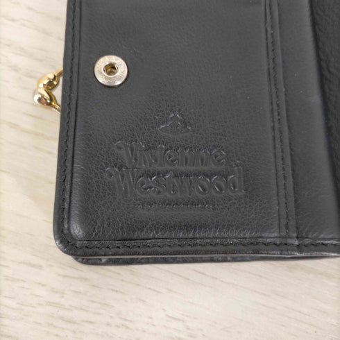 ヴィヴィアンウエストウッド Vivienne Westwood 型押しレザー 総柄 2つ折り財布 レディース