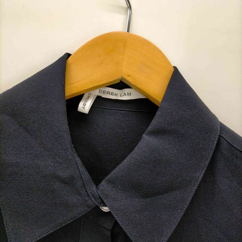 デレクラム DEREK LAM シルク バックオープン 七分袖 シアーシャツワンピース レディース