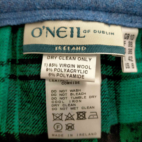 オニールオブダブリン ONEIL OF DUBLIN レザーベルト チェック柄ウール巻きスカート レディース US8