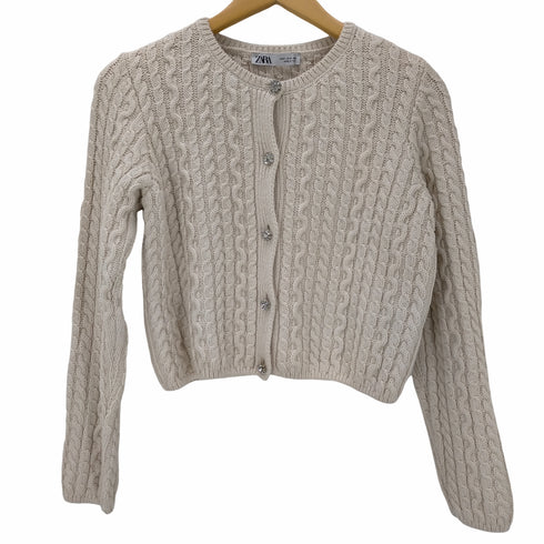 ザラ ZARA ビジューボタン ニットカーディガン レディース import:S