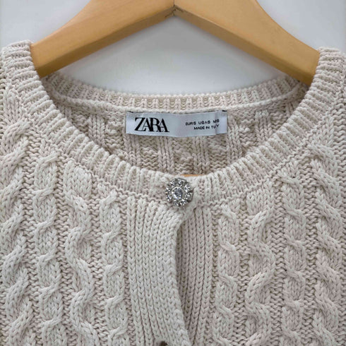 ザラ ZARA ビジューボタン ニットカーディガン レディース import:S