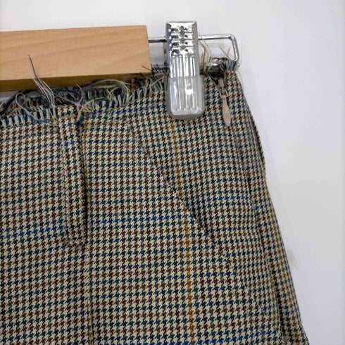 ロック rokh イタリア製 千鳥格子柄 センタープレス ストレート カットオフパンツ レディース UK 8