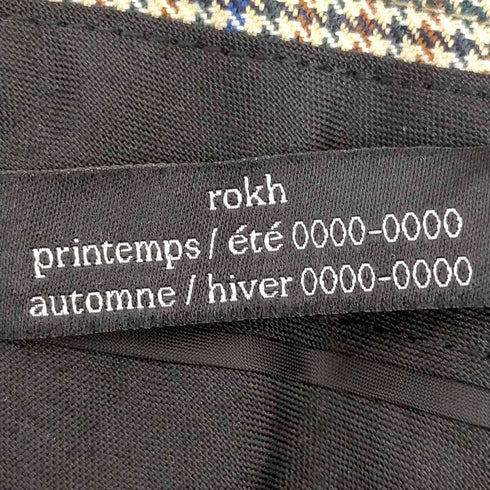ロック rokh イタリア製 千鳥格子柄 センタープレス ストレート カットオフパンツ レディース UK 8