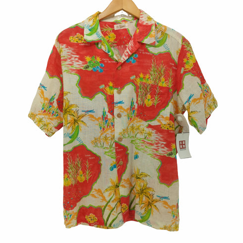 ミラー MILLER 80~90s コットンショートスリーブアロハシャツ 半袖シャツ ボックスシルエット メンズ JPN:L