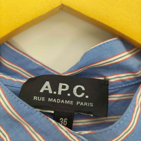 アーペーセー A.P.C. ストライプ プルオーバー S/S シャツ レディース FR:36