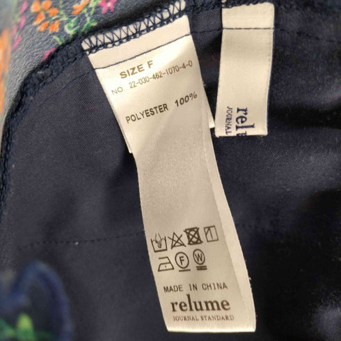 ジャーナルスタンダードレリューム JOURNAL STANDARD relume 22AW ネイビー フローラル イージー ワイドパンツ レディース FREE