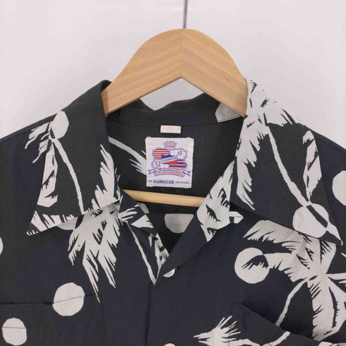 カハナモク KAHANAMOKU SPECIAL EDITION “MOONLIGHT PALM TREE” (SHORT SLEEVE) レーヨンアロハシャツ メンズ import:S