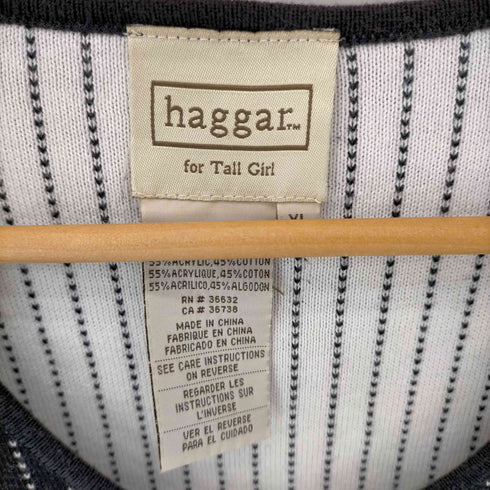 ハガークロージング HAGGAR Vネックピンストライプニットベスト メンズ JPN:XL