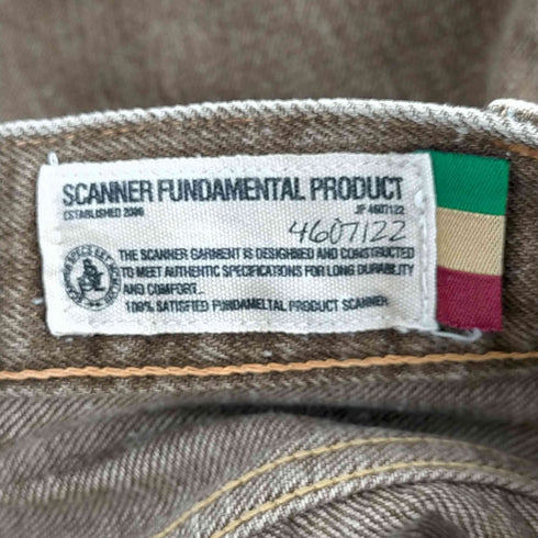 スキャナー SCANNER FUNDAMENTAL PRODUCT 日本製 ペンキ加工 ジップフライ ワイド ワークパンツ メンズ 34×31