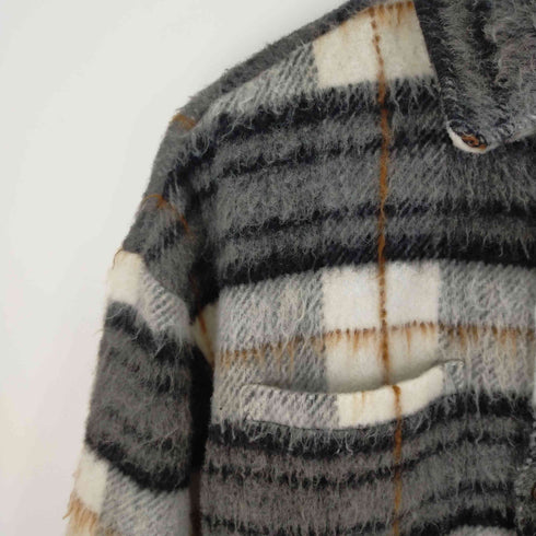 アングリッド Ungrid シャギーニット チェックシャツジャケット オーバーサイズ レディース ONE SIZE