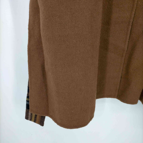 アルアバイル allureville リボンベルト付き ノーカラーリバーチェック クルーロングコート レディース