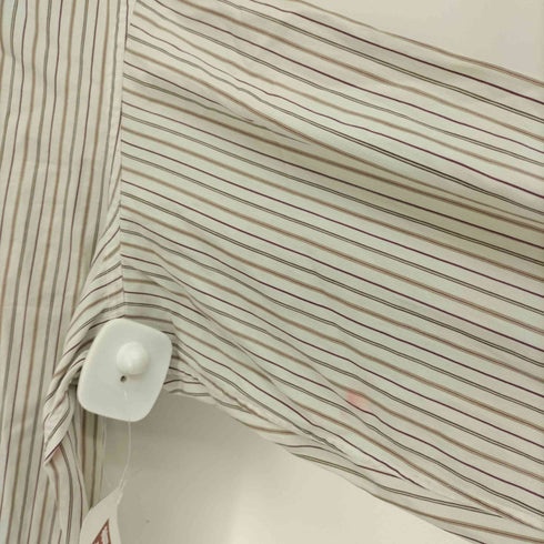 バンドカラーストライプロングシャツ メンズ